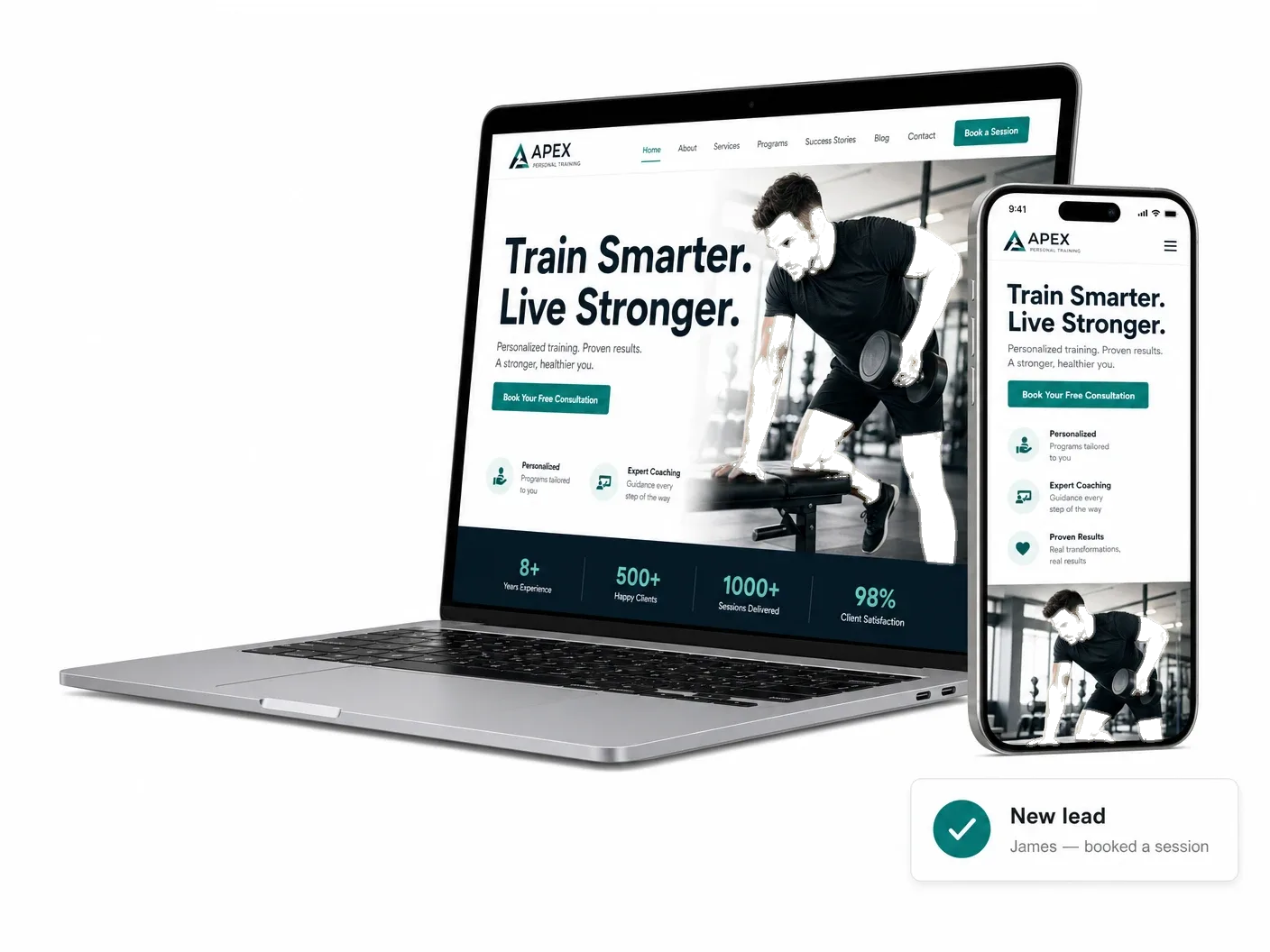 Example website built by Indexed