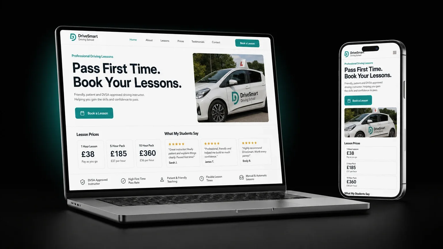 Driving instructor example site