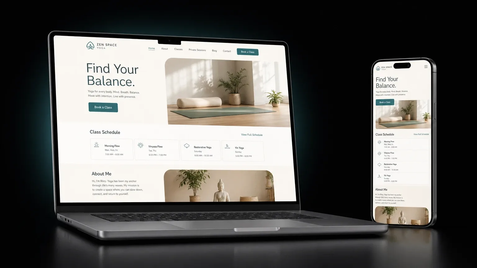 Yoga studio example site